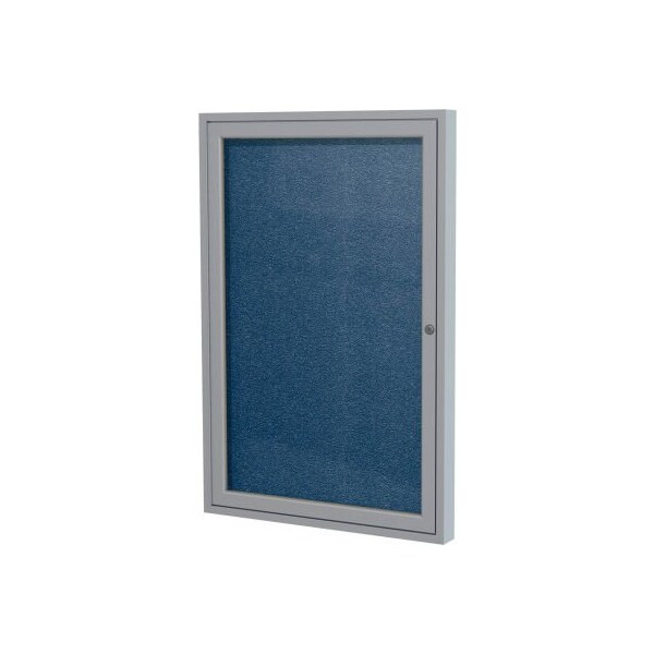 Ghent Enclosed Bulletin Board - Outdoor / Indoor - Vinyl - 36" x 36" H - Navy PA13636VX-195 - main